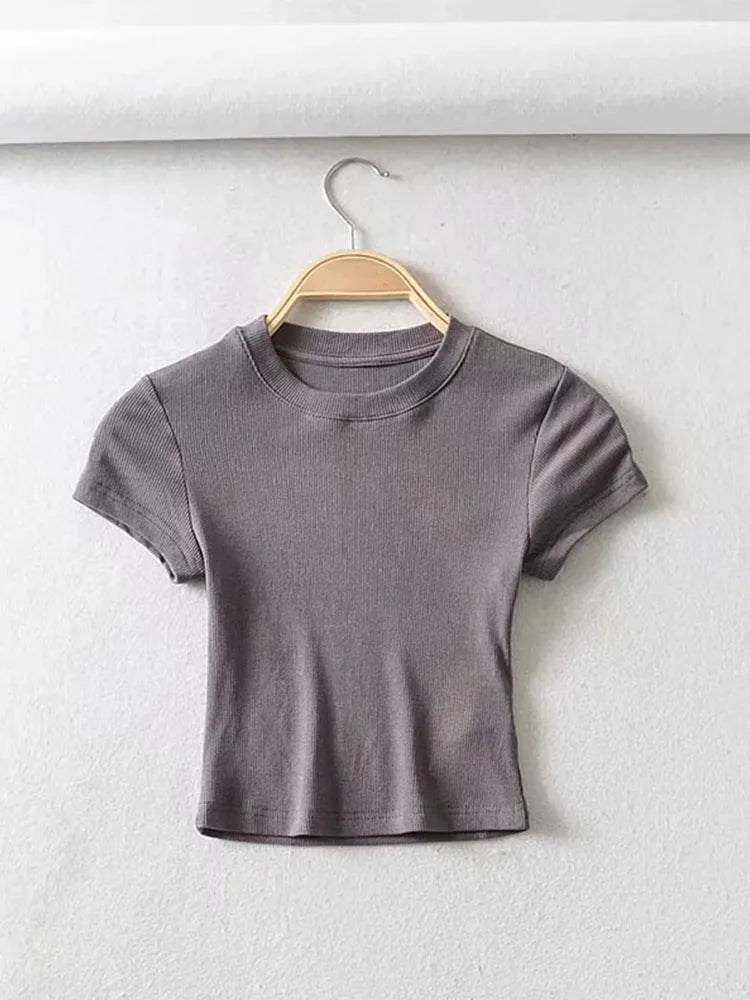 Slim Elastic Skinny Crop Tops