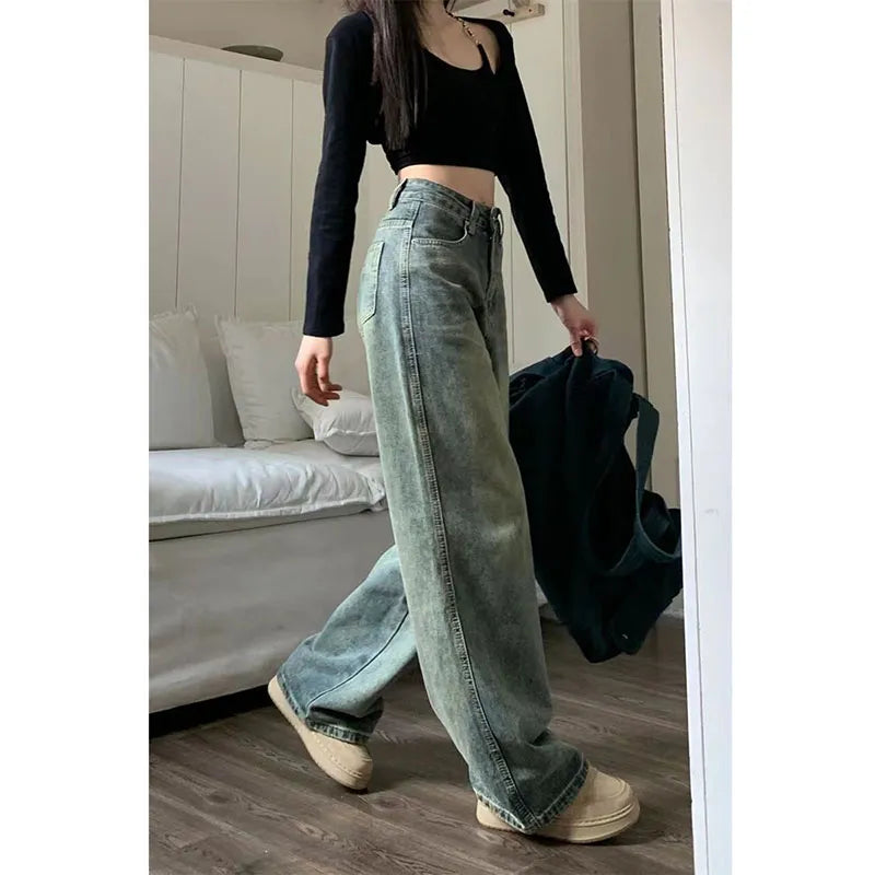 Baggy Straight Denim Trousers