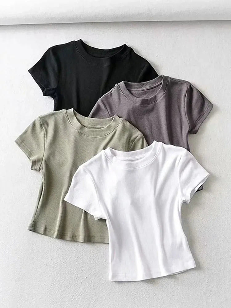 Slim Elastic Skinny Crop Tops