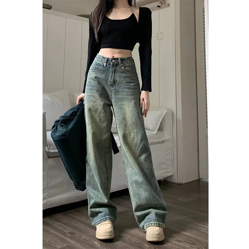 Baggy Straight Denim Trousers